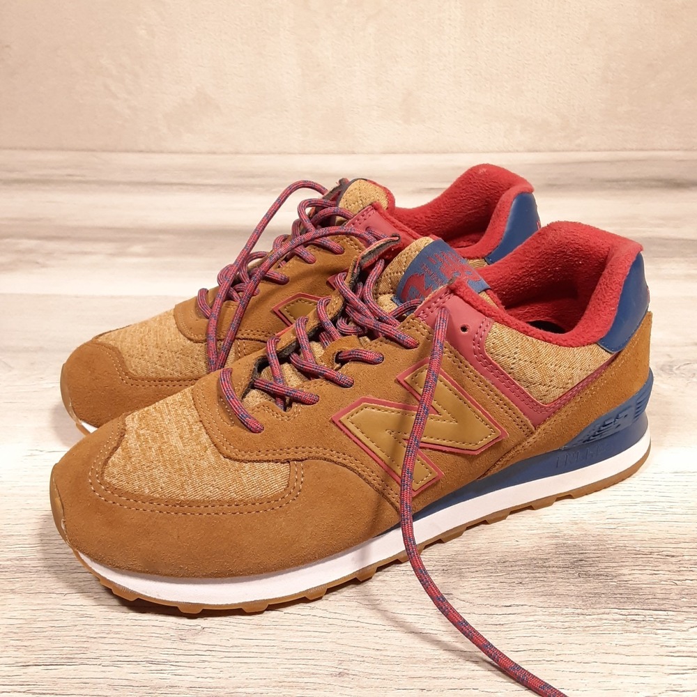 New Balance Womans Winter Quilted Low Top Sneakers Sz.10 Brown/Red WL574RBC